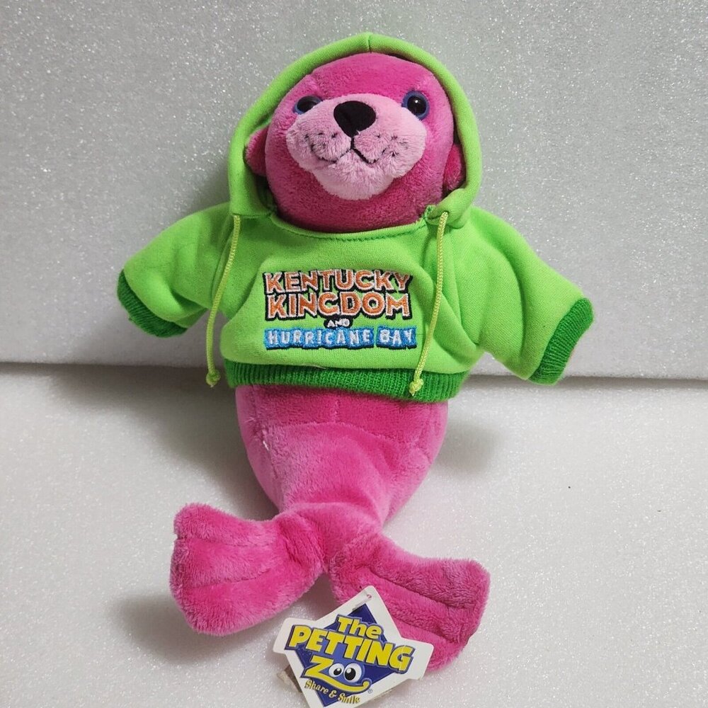 The Petting Zoo Pink Sea Lion Kentucky Kingdom & Hurricane Bay‎ Hoodie Plush 9"